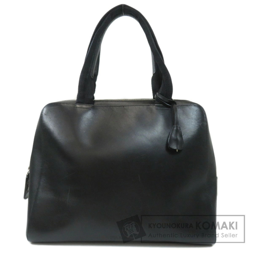 Prada Spazzolato leather top handle bag sleek black